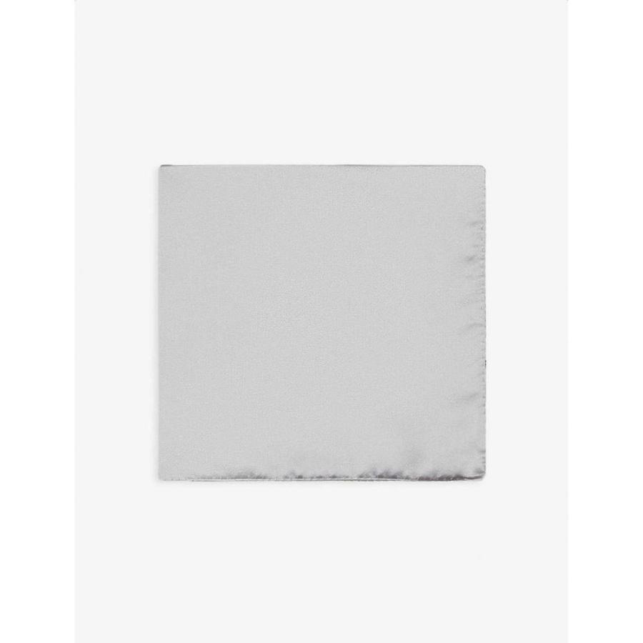ランバン Lanvin メンズ ハンカチ チーフ Silk Pocket Square Grey Aquafreshro In