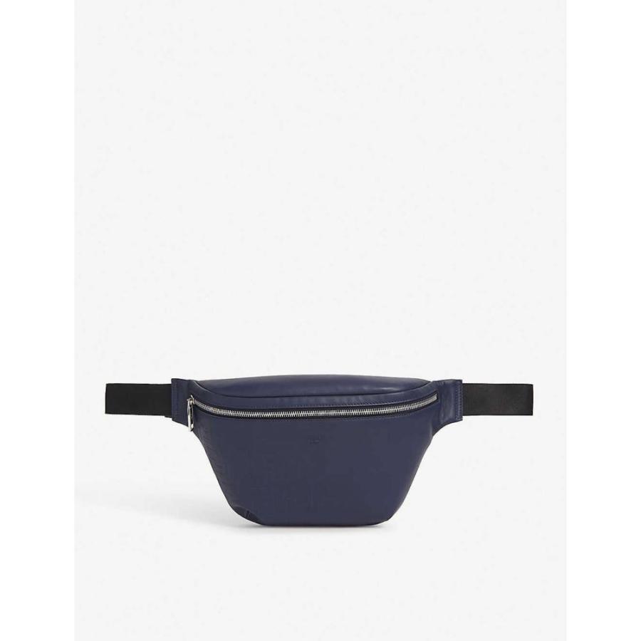 フェンディ Fendi メンズ ボディバッグ ウエストポーチ バッグ Faded Ff Logo Leather Belt Bag Blue Silver Cianilugano Ch