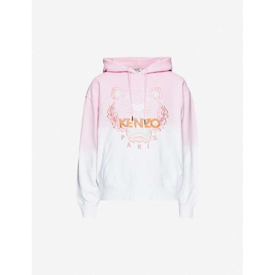 ケンゾー Kenzo レディース パーカー トップス Dip Dye Logo Embroidered Cotton Jersey Hoody Flamingo Pink Basketball Mk
