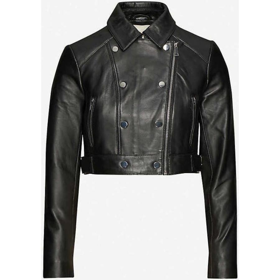 レディース Beverly レザージャケット アウター Cropped ファッション Black Maje Ap5 010 フェルマート Jacket Leather レディース マージュ 3号店 Maje Fermart