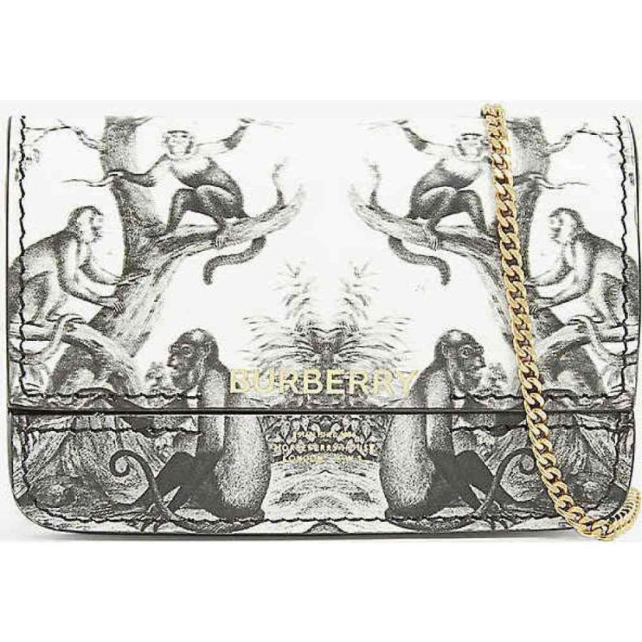 バーバリー Burberry レディース カードケース 名刺入れ Monkey Print Leather Card Case With Strap Black White Www Fakfakkab Go Id