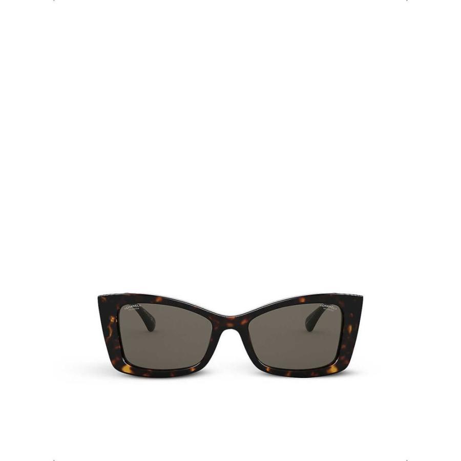 新品同様 シャネル CHANEL レディース メガネ・サングラス Rectangle Sunglasses BROWN サングラス
