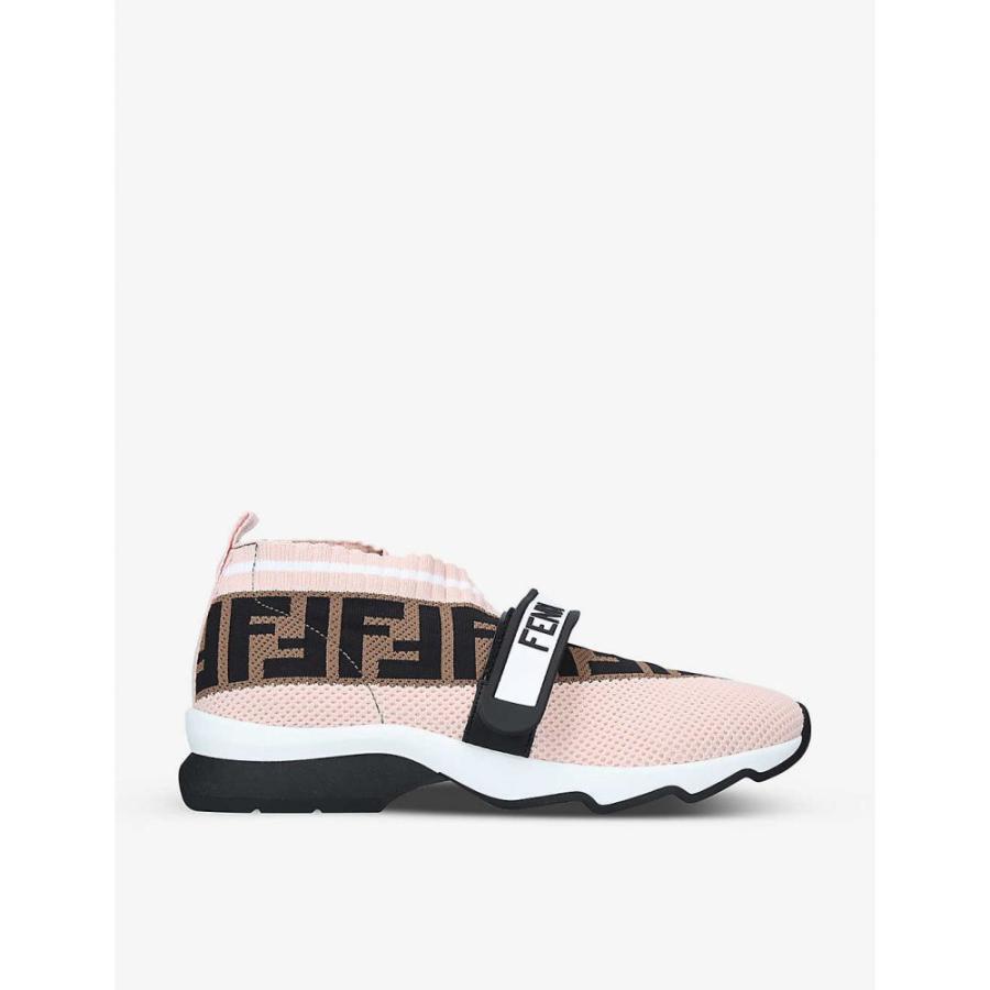 名作 のrockoko シューズ 靴 レディース Fermart スリッポン フラット Trainers Pale Pink 3号店 Trainers フェンディ Pvc Fendi And Fendi Pale Logo Print Ap5 227 フェルマート Leather Knitted フラットシューズ