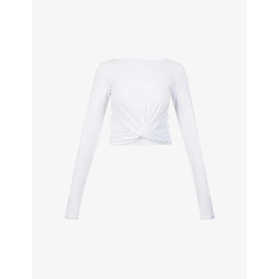 交換無料 ローナジェーン Lorna Jane レディース ベアトップ チューブトップ クロップド トップス Flawless Knot Detail Cropped Stretch Jersey Top White 売り切れ必至 Zoetalentsolutions Com