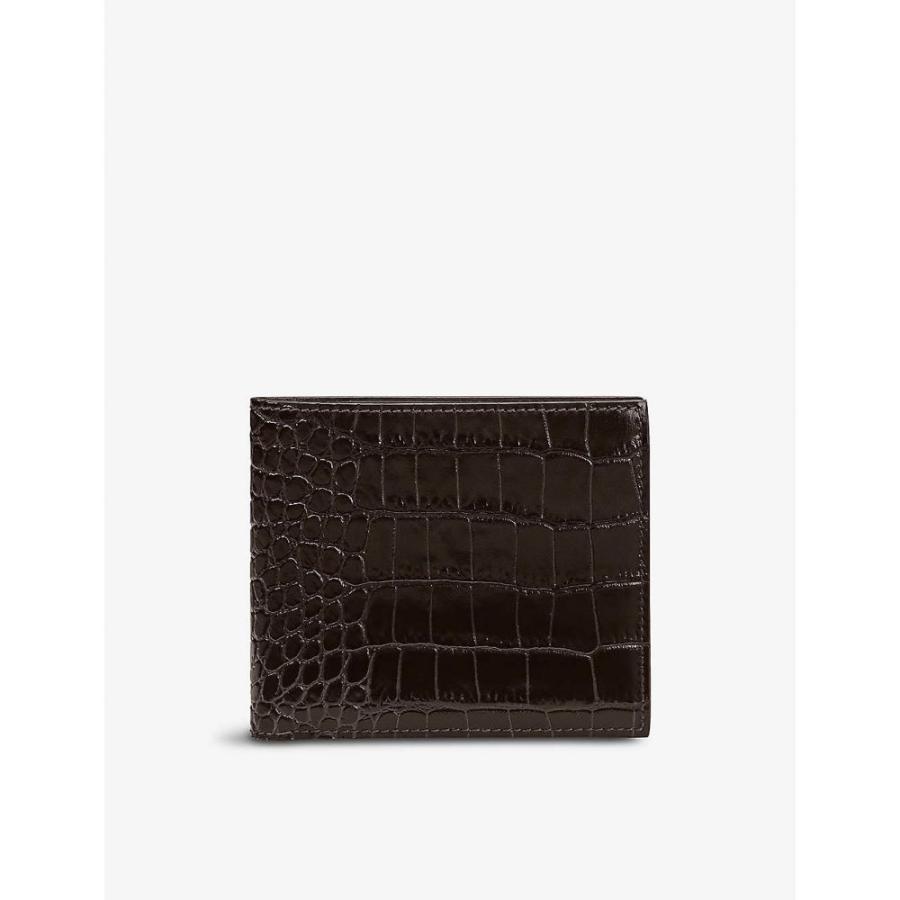 新しい到着 スマイソン Smythson レディース 財布 小銭入れ Mara Croc Embossed Leather Wallet With Coin Purse Brown 正規激安 Toscelikspecialsteel Com