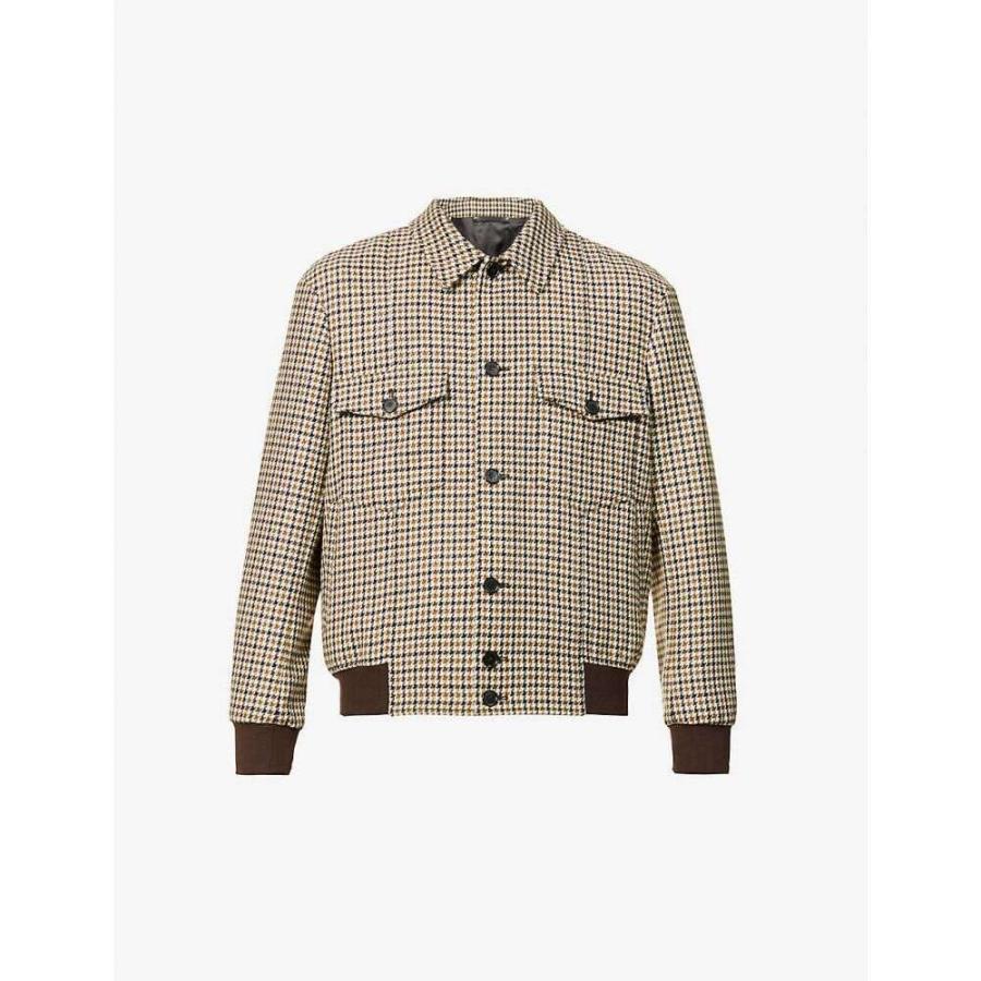 激安の ポールスミス Paul Smith メンズ ジャケット アウター Houndstooth Wool Jacket Tan 早割クーポン Diocesekabgayi Org