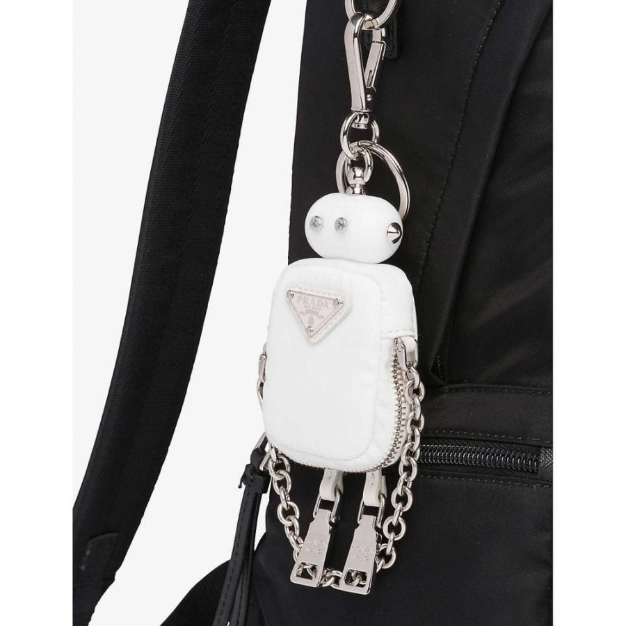 正規品 プラダ Prada レディース キーホルダー キーチェーン Robot Recycled Nylon Keychain White 50 Off Zoetalentsolutions Com