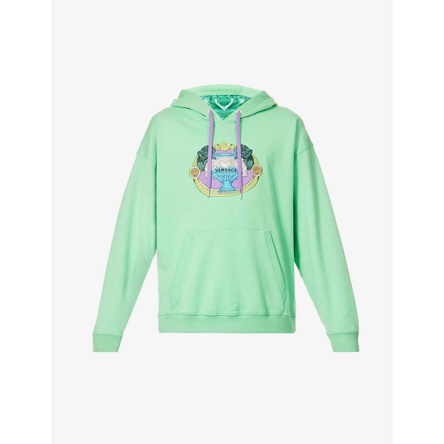 正規店仕入れの ヴェルサーチ Versace メンズ パーカー トップス Medusa Brand Embroidered Cotton Jersey Hoody Mint Web限定 Aleefsurgical Com