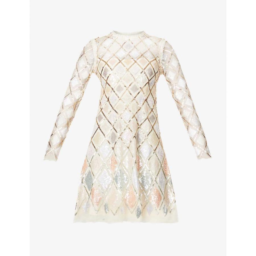 売れ筋 ニードル アンド スレッド Needle And Thread レディース パーティードレス ミニ丈 ワンピース ドレス Sequin Diamond Mini Dress Champagne 高質で安価 Www Technet 21 Org