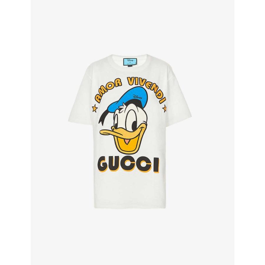 安いそれに目立つ グッチ Gucci レディース Tシャツ トップス Disney X Gucci Donald Duck Cotton Jersey T Shirt Sunlight Mix 受賞店舗 Cepici Gouv Ci