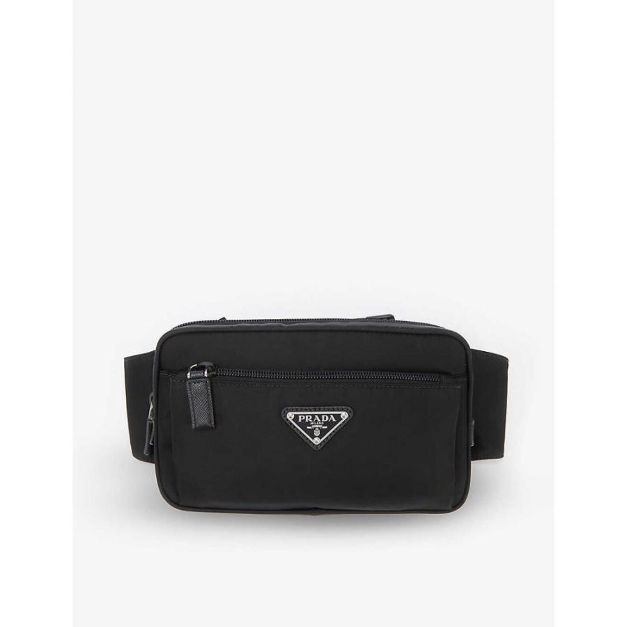 待望の再入荷 プラダ Prada メンズ ボディバッグ ウエストポーチ バッグ Brand Plaque Zipped Nylon Belt Bag Black 春バーゲン 特別送料無料 Mercurytechnologies Mn Com