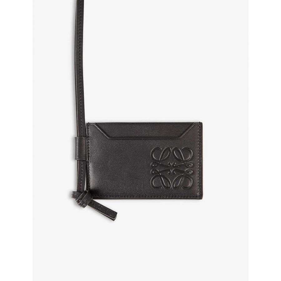 世界有名な カードホルダー カードケース 名刺入れ メンズ Loewe ロエベ 財布 時計 雑貨 メンズ カードケース 名刺入れ ロエベ Loewe Logo Embossed Black Necklace Holder Card Leather 財布 Postetelecom Gouv Cg