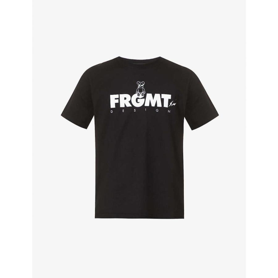 季節のおすすめ商品 ベアブリック トップス メンズ Tシャツ ベアブリック Be Rbrick Be Rbrick Black T Shirt Cotton Jersey Graphic Print Design Fragment X Be Rtee トップス Tシャツ メンズ Tシャツ カットソー