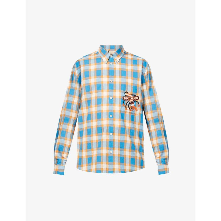 最安値で Mix Mc Offwhite Avio Shirt Cotton Check Print Embroidered トップス シャツ メンズ Gucci グッチ トップス メンズ シャツ グッチ Gucci シャツ カジュアルシャツ