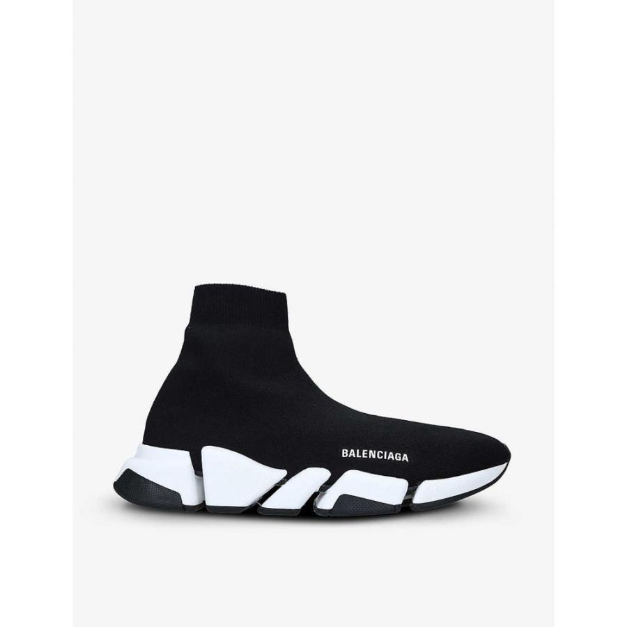 バレンシアガ Stretch Knit Balenciaga シューズ メンズ スリッポン フラット スリッポン フラット シューズ 靴 Speed 2 0 Stretch Knit Trainers Blk White Ap5 2736 フェルマート Fermart 3号店 高級 特価素材使用ブランド