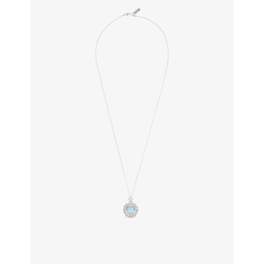 有名な高級ブランド ジュエリー アクセサリー ネックレス メンズ Labs Hatton ハットンラボ Daisy Blue Necklace Pendant Opal Synthetic And Zirconia Cubic Sterling Silver ネックレス ペンダント サイズ in Hakunamatatagrill Com