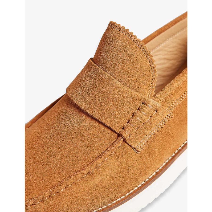 史上一番安い シューズ 靴 ローファー メンズ Baker Ted テッドベーカー Isaacc Tan Loafers Suede Top Stitched ローファー サイズ Eur 44 10 Uk Men Oroagri Eu