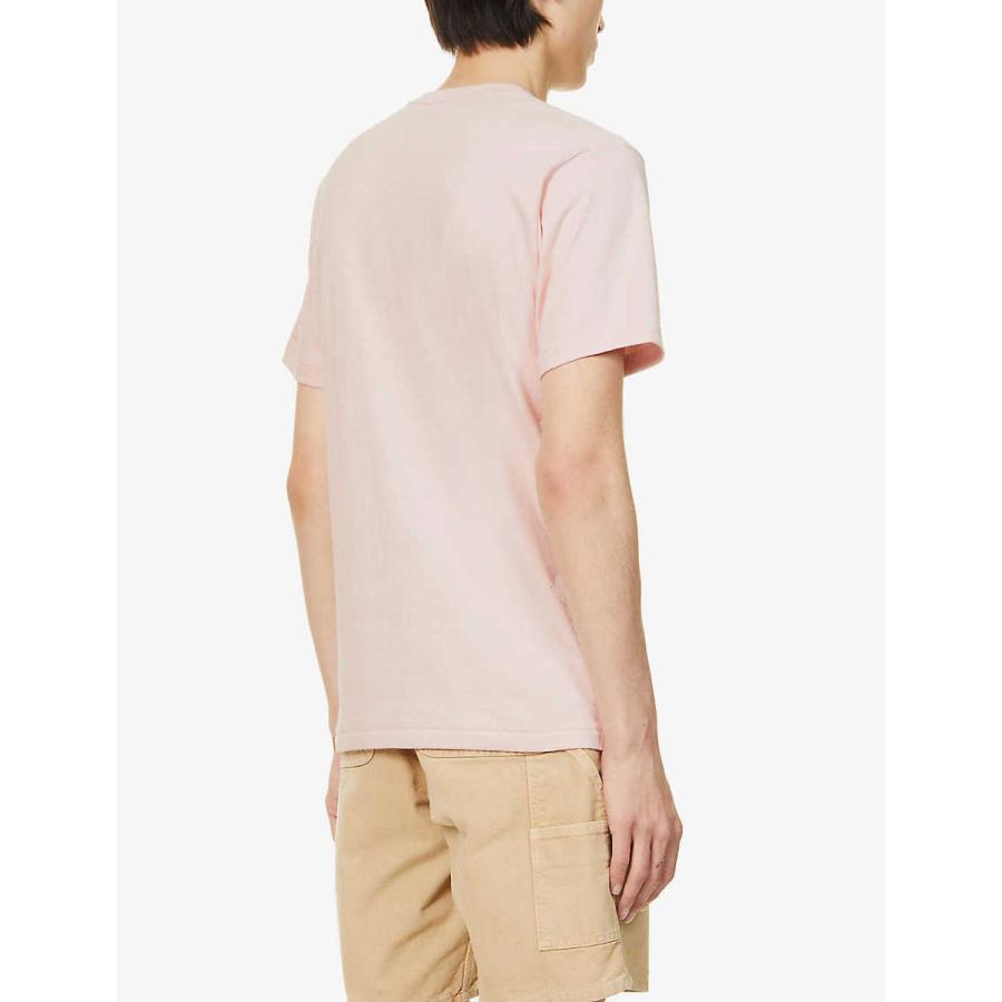 かわいい College トップス Tシャツ メンズ Ape Bathing A エイプ ベイシング ア Brand Print Pink T Shirt Cotton Jersey 半袖 サイズ M Oroagri Eu