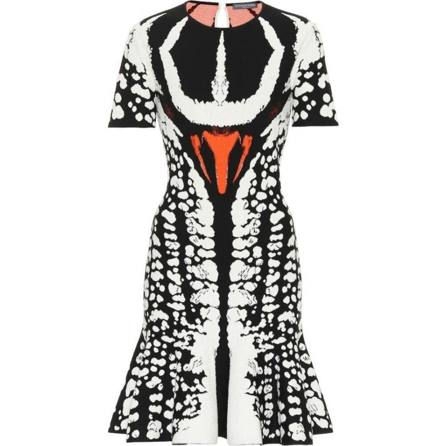 アレキサンダー マックイーン Alexander Mcqueen レディース ワンピース ワンピース ドレス Beetle Flared Knitted Minidress Black Ivory Supersport Tn