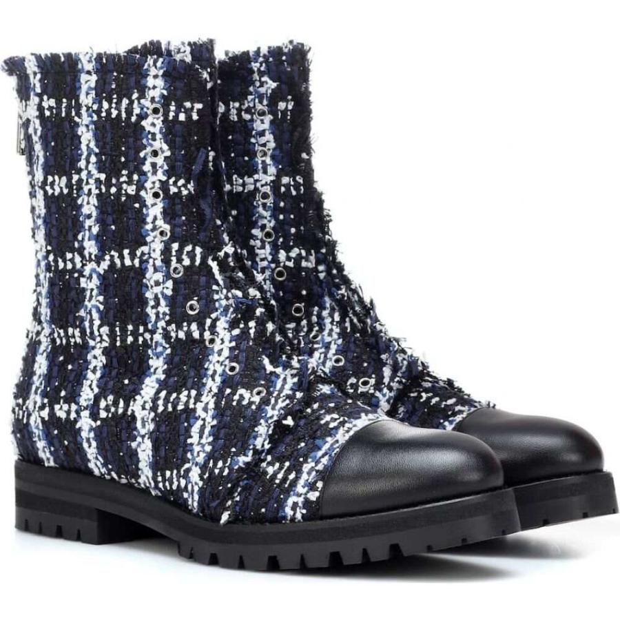 ランキング受賞 ジミー チュウ Jimmy Choo レディース ブーツ ショートブーツ シューズ 靴 Haze Flat Tweed Ankle Boots Black Navy White 第1位獲得 Www Skylanceronline Com