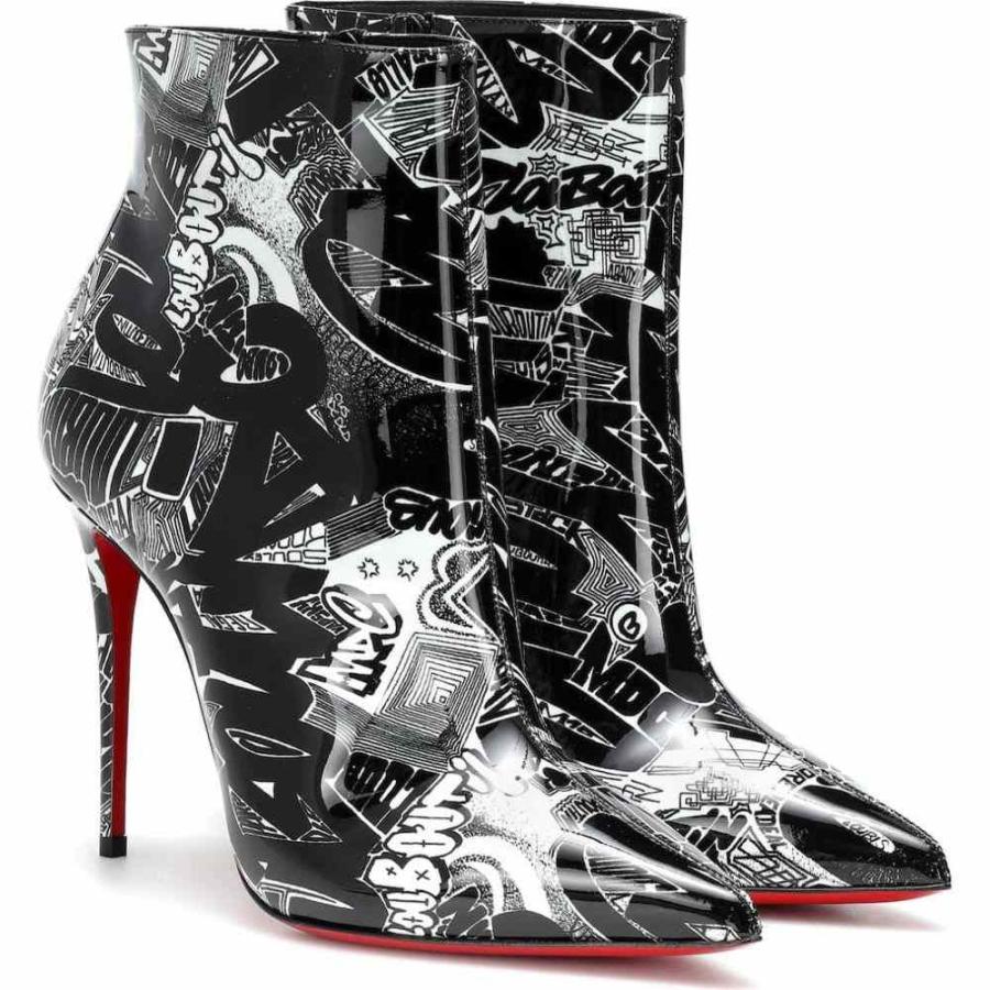クリスチャン ルブタン Christian Louboutin レディース ブーツ シューズ 靴 So Kate 100 Leather Ankle Boots Black White Www Mohmmadiyon Com
