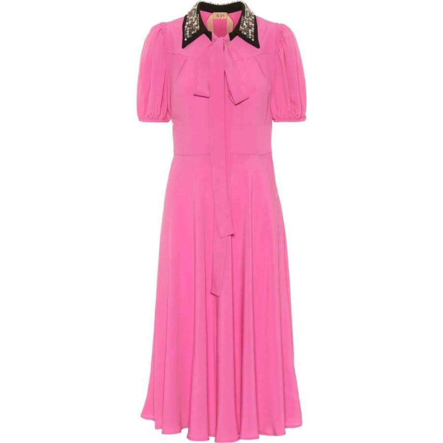ヌメロ ヴェントゥーノ N21 レディース レディース ワンピース ミドル丈 N21 ワンピース ドレス Donna Donna Silk Blend Midi Dress Fuschia