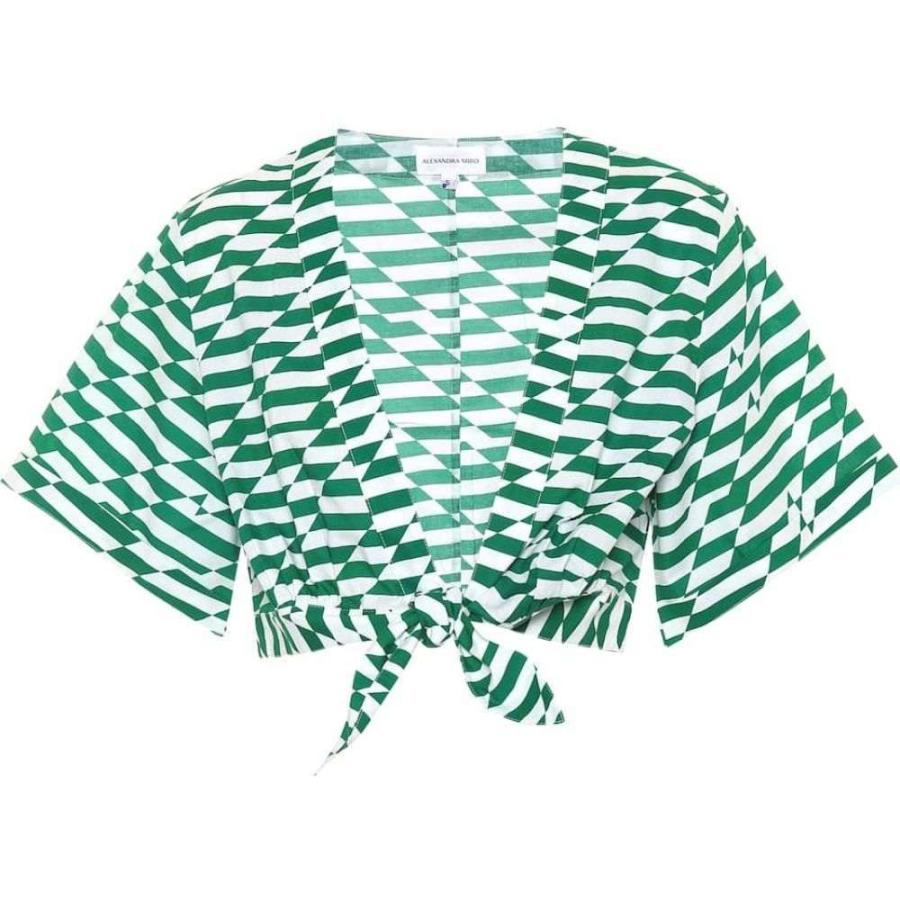 アレクサンドラ ミロ Alexandra Miro レディース ビーチウェア トップス 水着 ビーチウェア Sandy Printed Cotton Crop Top Green Geo Christersundstrom No
