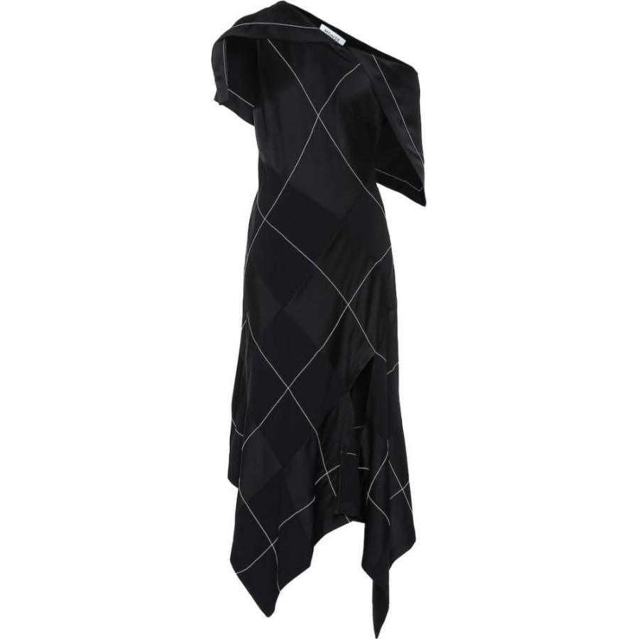 モンス Monse レディース ワンピース ワンピース ドレス Checked Satin Midi Dress Black Wqfna Com