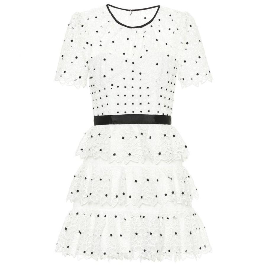 ポートレイト セルフ ワンピース Self Portrait ワンピース ドレス ワンピース Lace Minidress Self Portrait Guipure Floral ノースリーブ Fermart レディース Ivory Hb4 P フェルマート 3号店