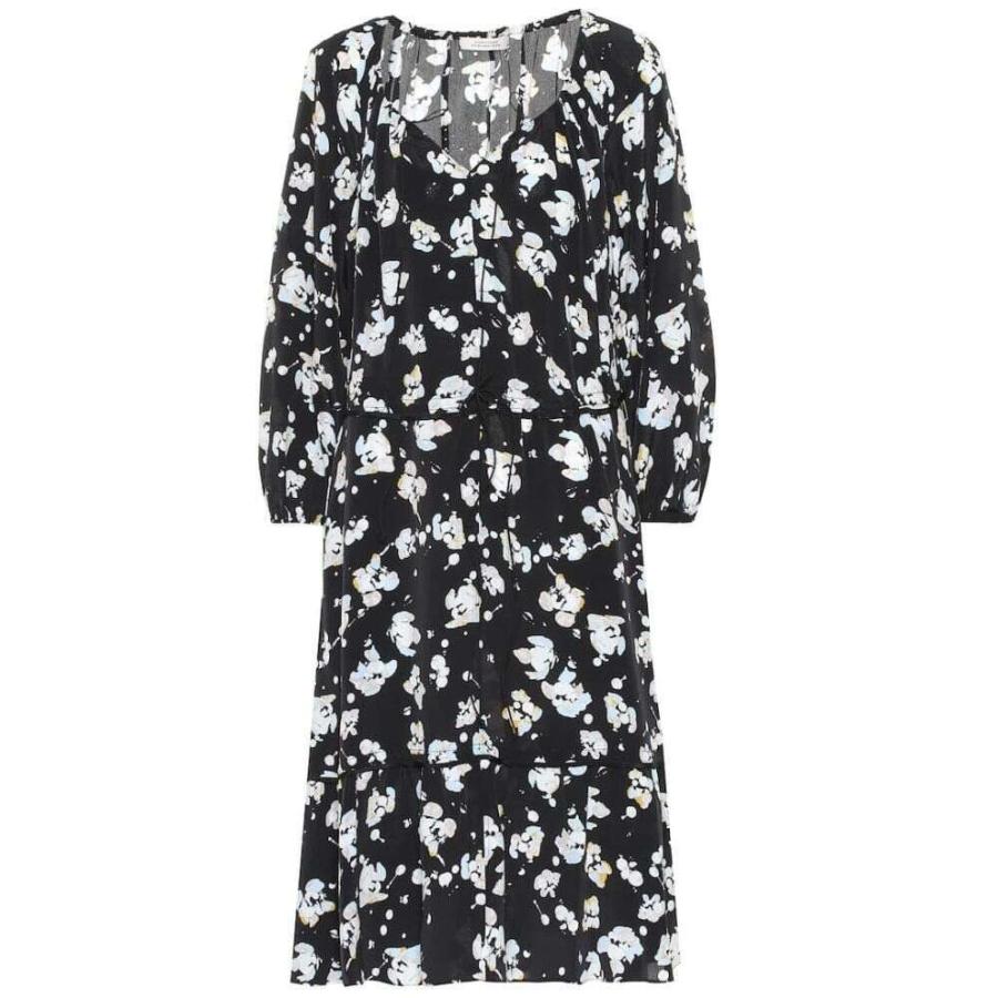 即納最大半額 ドロシー シューマッハ Dorothee Schumacher レディース ワンピース ワンピース ドレス Artistic Blossoms Silk Blend Dress Blue Yellow Flower 超目玉 Www Yalaphone Com