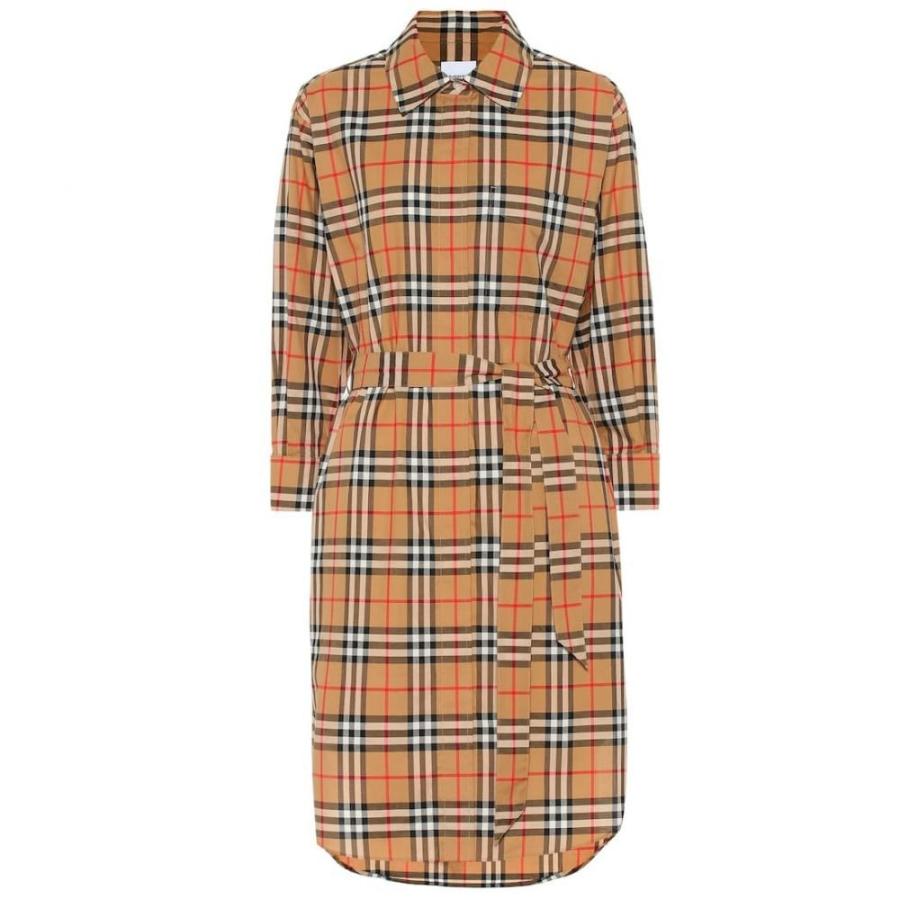 ワンピース ワンピース ドレス Burberry Antique Check Vintage Yellow バーバリー Cotton Ip Check レディース Shirt Dress Antique Yellow Check Hb4 P フェルマート Fermart 3号店