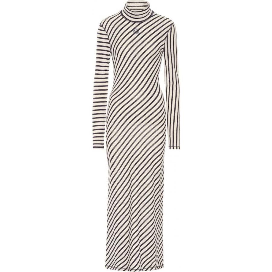 ロエベ Loewe レディース ワンピース マキシ丈 ワンピース ドレス Striped Cotton Maxi Dress Navy White Erhamah Com