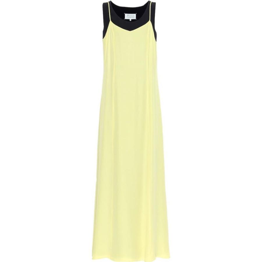 メゾン マルジェラ Maison Margiela レディース ワンピース ワンピース ドレス Double Layered Crepe Dress Yellow Blu Navy Fakfakkab Go Id