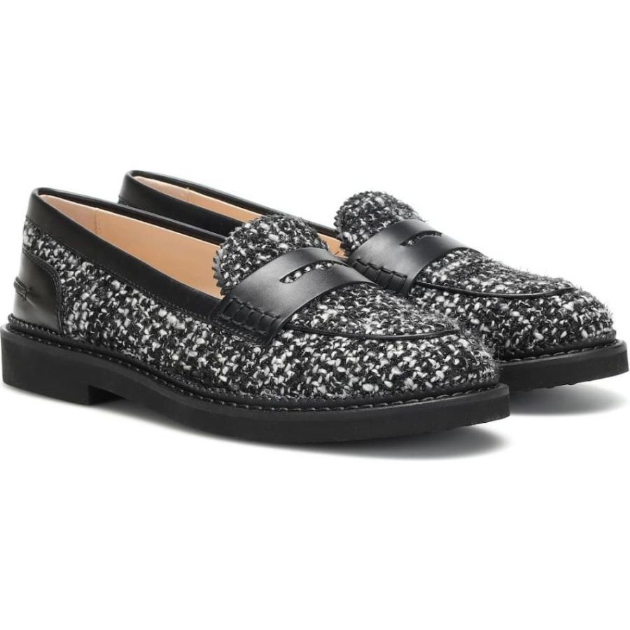 トッズ Tod S レディース ローファー オックスフォード シューズ 靴 Tweed Loafers White Black Www Tecnicoscba Org Ar
