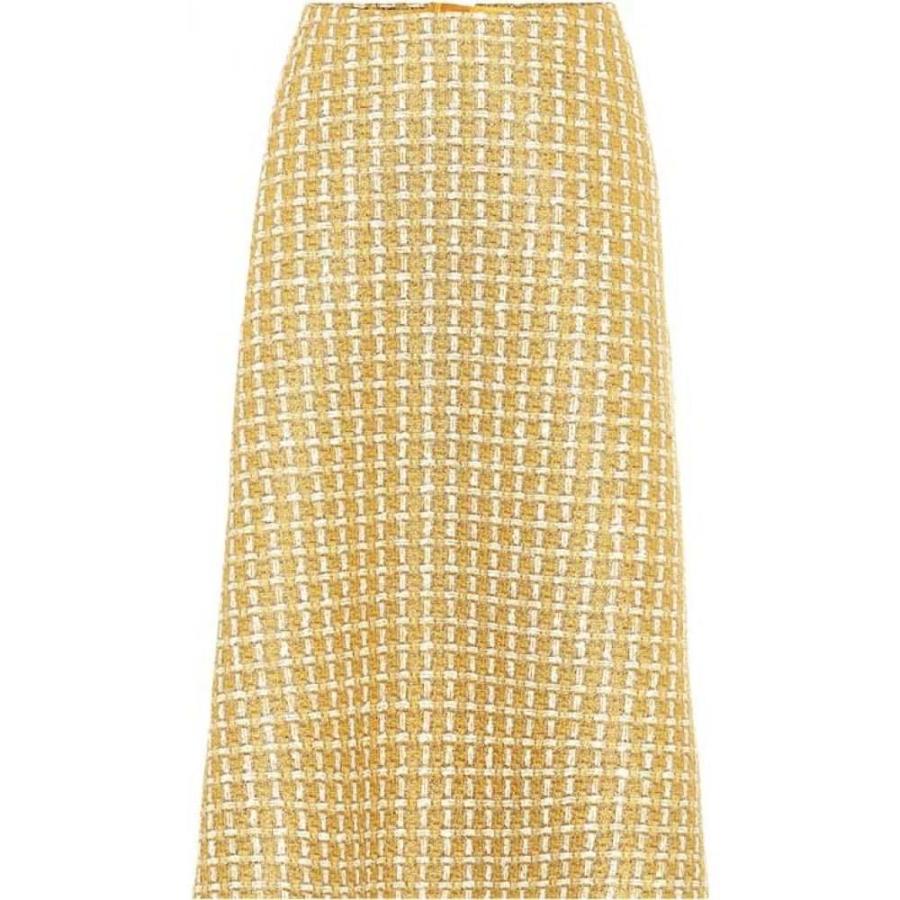 バレンシアガ Balenciaga レディース ひざ丈スカート スカート Wool Blend Tweed Midi Skirt Yellow Supersport Tn
