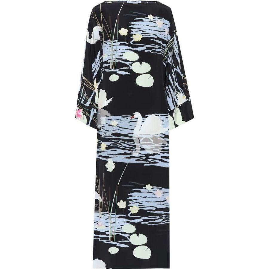 ベルナデッタ Bernadette レディース ワンピース ワンピース ドレス Printed Silk Crepe Dress Black Parselsorgu Com