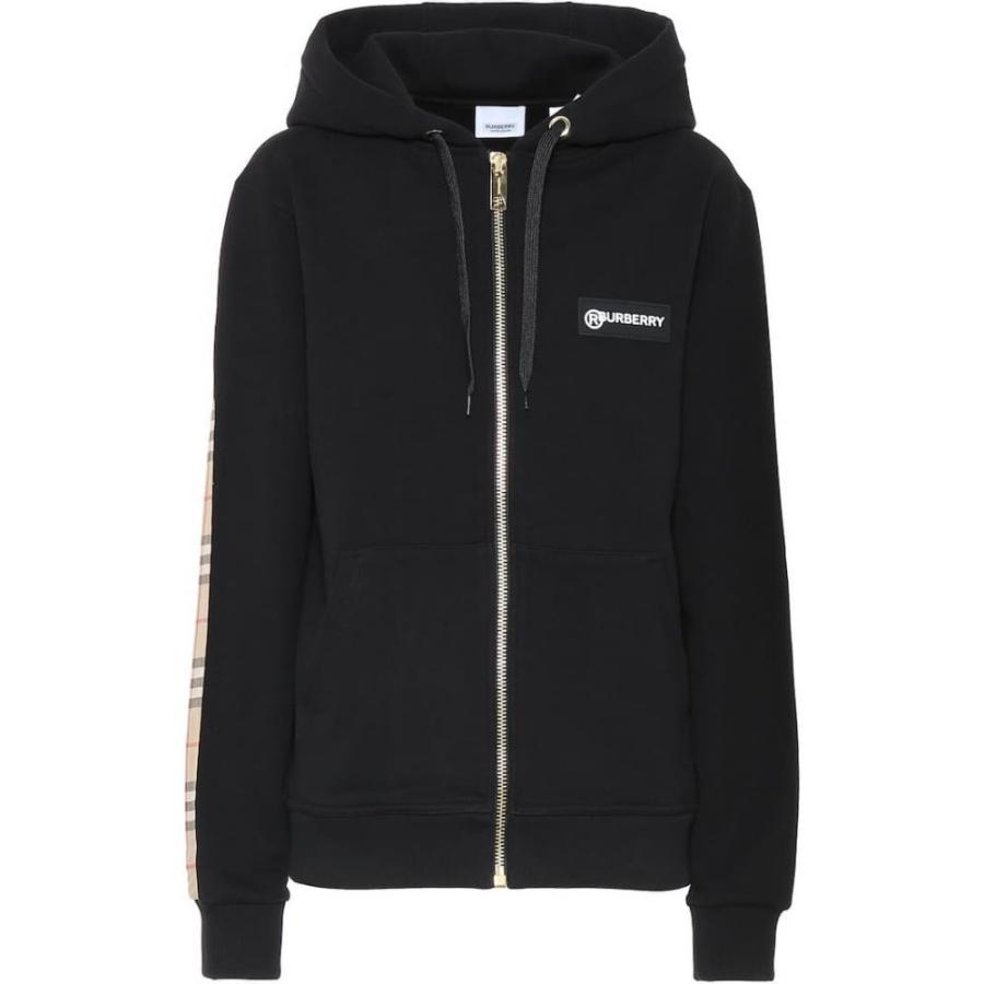 メーカー再生品 パーカー バーバリー Burberry レディース Black Hoodie Cotton Check Vintage トップス パーカー レディース Burberry バーバリー トップス トップス Aquabarroso Com