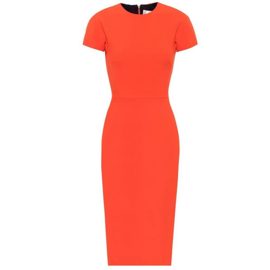ワンピース ドレス Crepe ヴィクトリア ファッション Crepe Midi ベッカム ワンピース Orange ミドル丈 Midi 3号店 Dress Hb4 P フェルマート Victoria レディース Fermart Beckham
