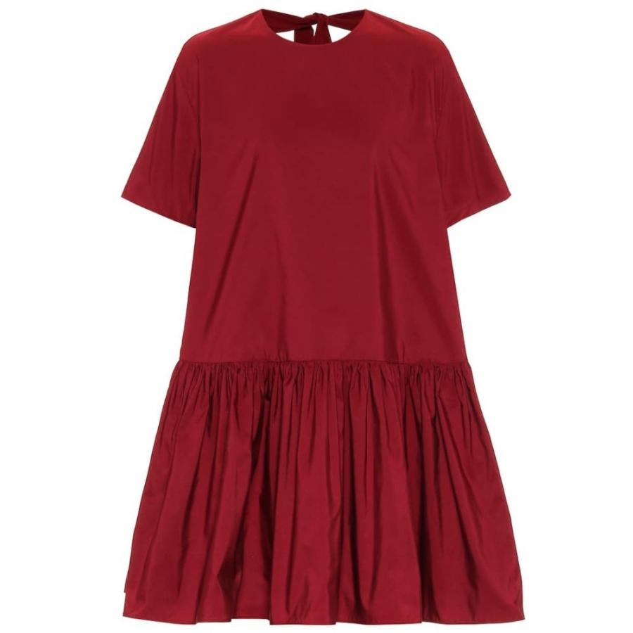 21新作 ヴァレンティノ Valentino レディース ワンピース ワンピース ドレス Cotton Blend Minidress Red Persia 爆売り Newmatic Ae