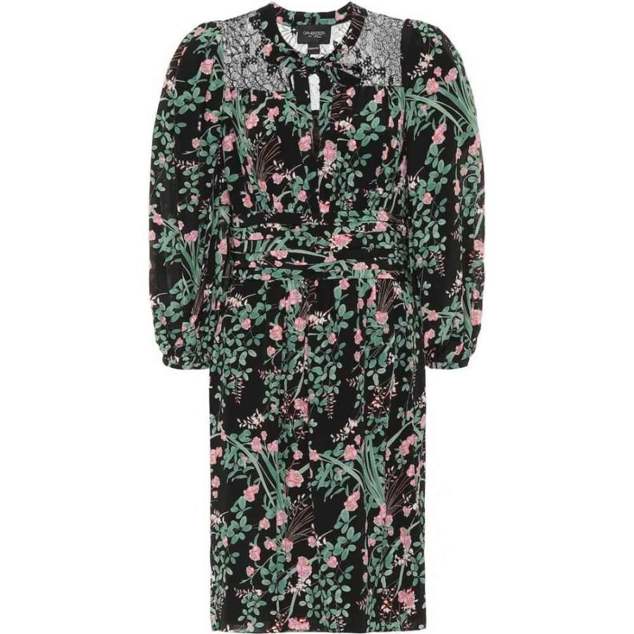 最適な材料 ジャンバティスタ バリ Giambattista Valli レディース ワンピース ワンピース ドレス Floral Silk Crepe De Chine Dress Black Fleurs 国内最安値 Teslaimagem Com Br