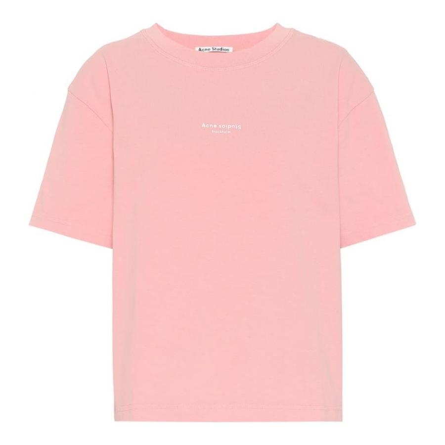 アクネ ストゥディオズ Acne Studios レディース Tシャツ トップス Logo Cotton Jersey T Shirt Light Pink Jo Shoppend Com