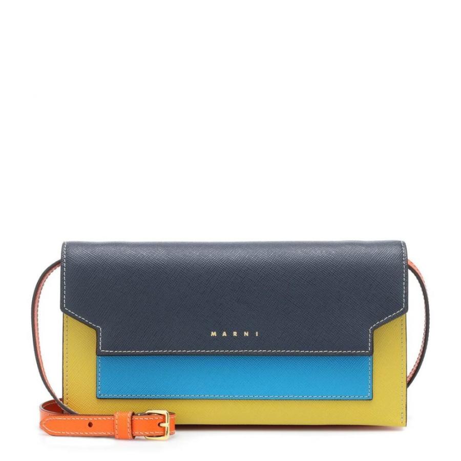 マルニ Marni レディース ショルダーバッグ バッグ Trunk Small Leather Shoulder Bag Night Blue Cobalt Citron Jsonic Ca