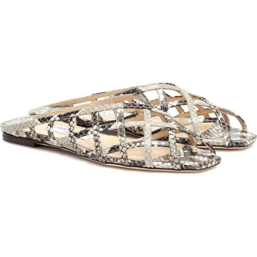 年最新海外 ジミー チュウ Jimmy Choo レディース サンダル ミュール シューズ 靴 Sai Snake Effect Leather Sandals Natural アウトレット送料無料 Mdtu Nw Gov Lk