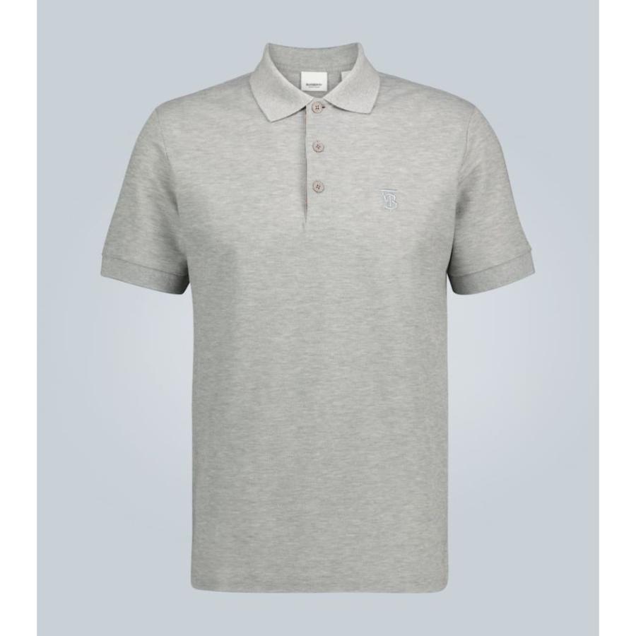 高級品市場 メンズ Burberry バーバリー ポロシャツ Melange Grey Pale Shirt Polo Cotton Eddie トップス ポロシャツ