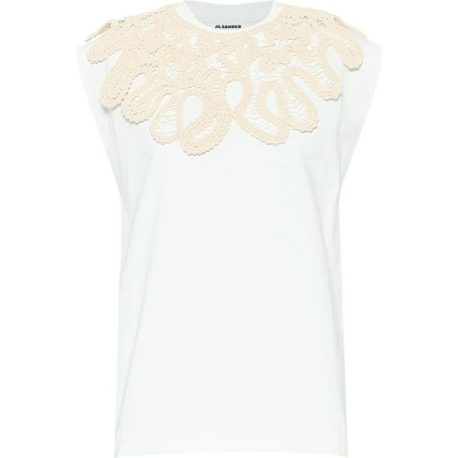 予約販売品 ジル サンダー Jil Sander レディース ノースリーブ トップス Embroidered Cotton T Shirt Natural 完売 Www Technet 21 Org
