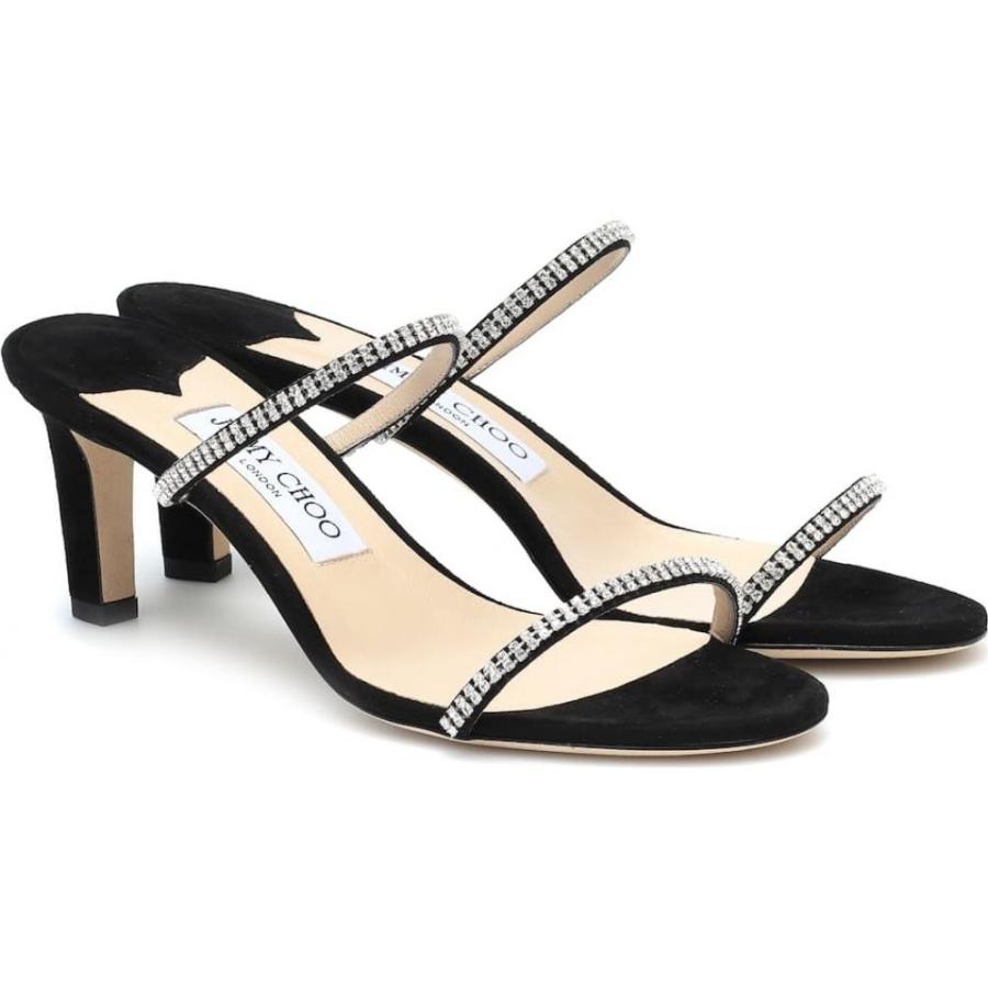 当日出荷 ジミー チュウ Jimmy Choo レディース サンダル ミュール シューズ 靴 Brea 65 Embellished Suede Sandals Black Crystal 初売りセール Skillitech In