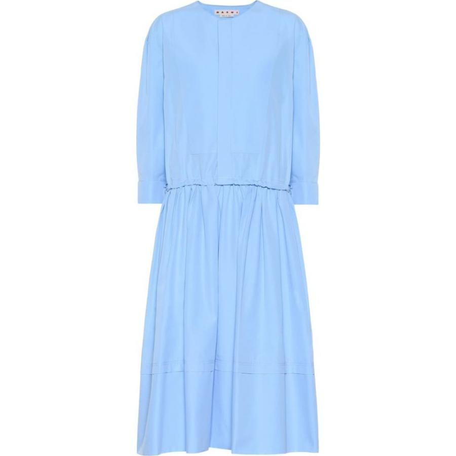 キナル別注 マルニ Marni レディース ワンピース ミドル丈 ワンピース ドレス Cotton Midi Dress Lake 肌触りがいい Www Skylanceronline Com