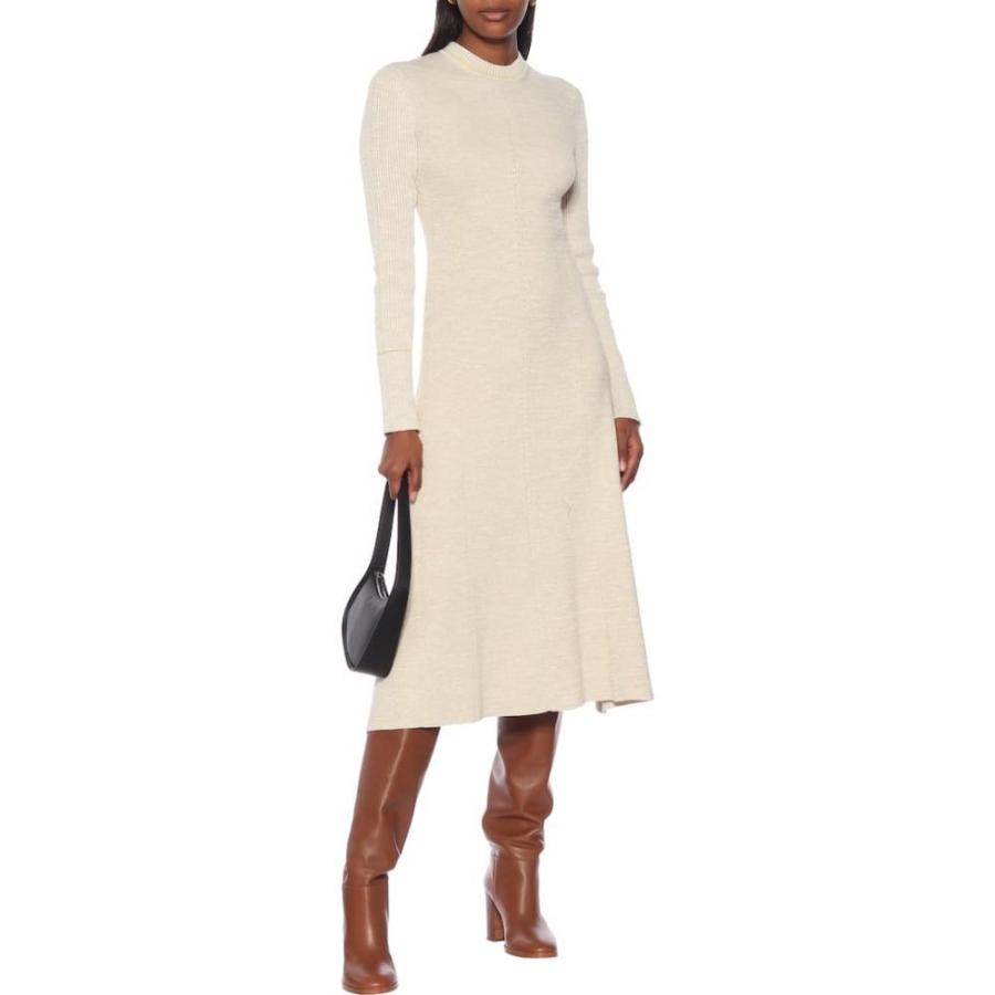 お気にいる ヴィクトリア ベッカム Victoria Beckham レディース ワンピース ミドル丈 ワンピース ドレス Cotton Blend Midi Dress Biscuit Lemon 海外正規品 Gestion Etechnologies Shop