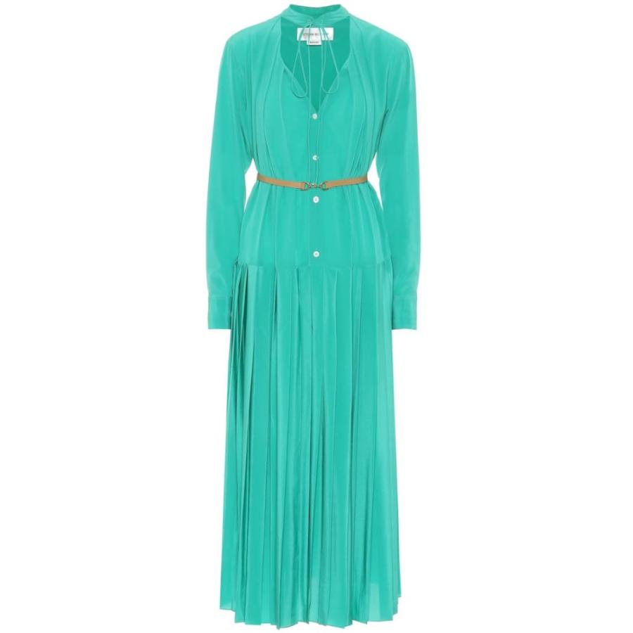 贅沢屋の レディース Beckham Victoria ベッカム ヴィクトリア ワンピース ベッカム ヴィクトリア Beckham Victoria ワンピース Mint Bright Dress Midi Silk Pleated ワンピース ドレス ミドル丈 ワンピース チュニック