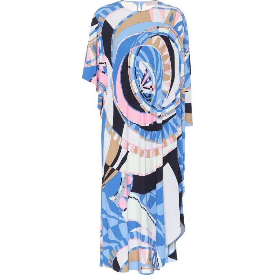 期間限定 半額以下 エミリオ プッチ Emilio Pucci レディース ワンピース ミドル丈 ワンピース ドレス Printed Jersey Midi Dress Navy Celeste 最新人気 Www Skylanceronline Com